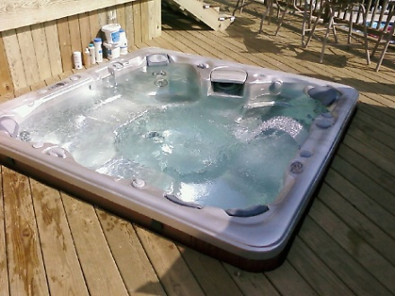   Multi-Tiered Deck with Hot Tub
