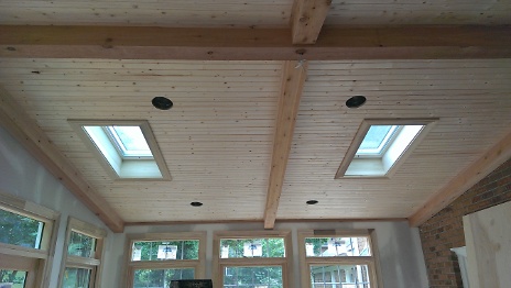 Sun Room Beadboard and Skylights 2