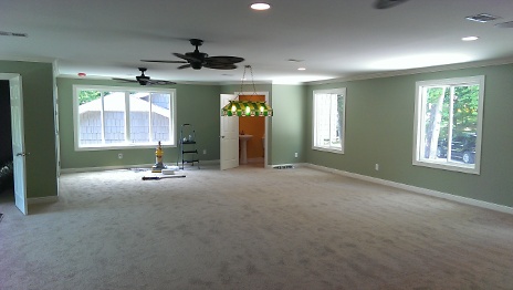 Carpet installed in bonus room