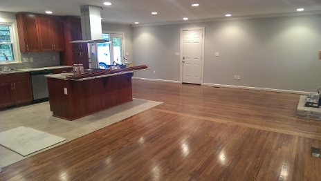 Finished hardwood and tile flooring