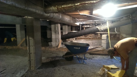 Large crawl space - Concrete pour