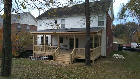View of deck towards the house