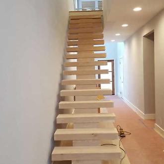 Floating Stairway before Staining