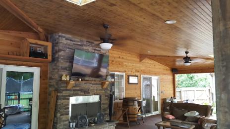 Outdoor Fireplace with TV