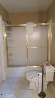 Tub being converted to shower
