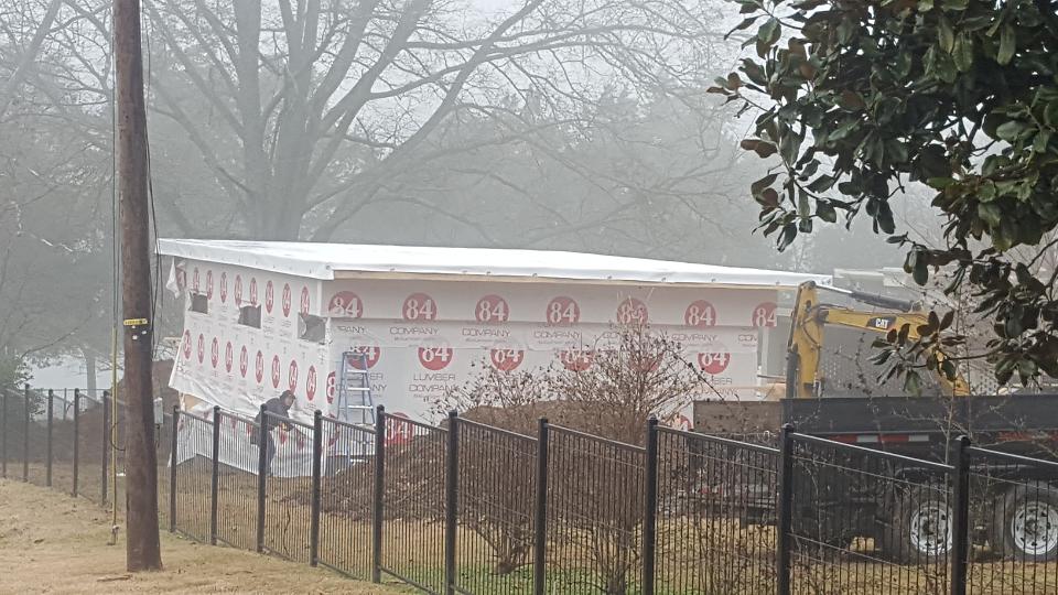 Walls Wrapped & Roof Membrane Installed