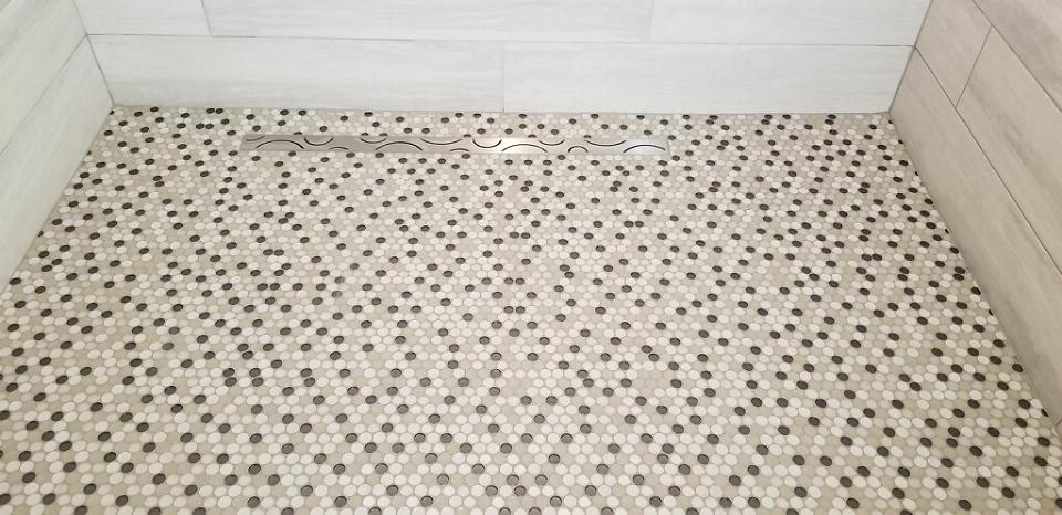 Shower floor completed